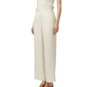 Pozee Silk Wide Leg Pants NWT • Ivory Cream • Size 10 • Minimalist Chic